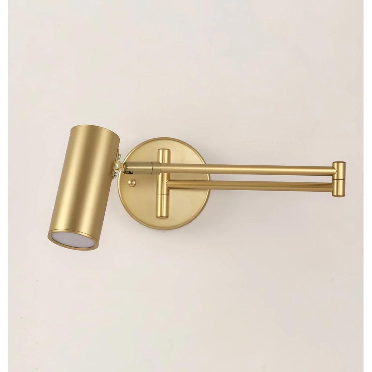 Wall Sconce Adjustable Arm Cylindrical Shade Brass & Black