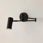 Wall Sconce Adjustable Arm Cylindrical Shade Brass & Black