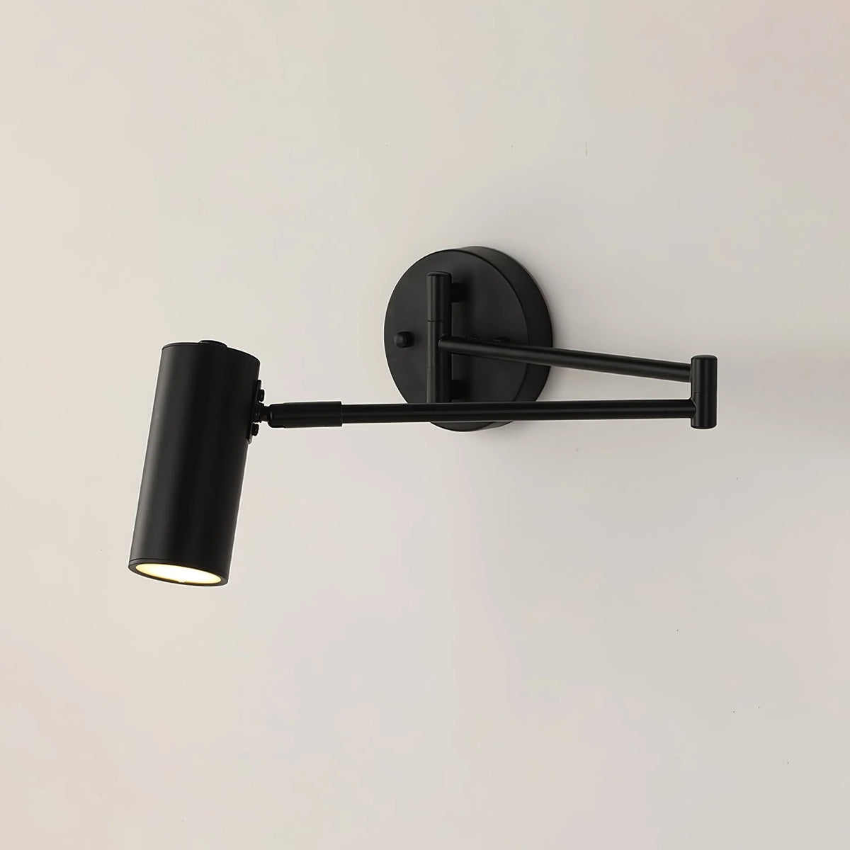 Wall Sconce Adjustable Arm Cylindrical Shade Brass & Black