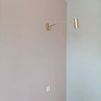 Wall Sconce Adjustable Arm Cylindrical Shade Brass & Black