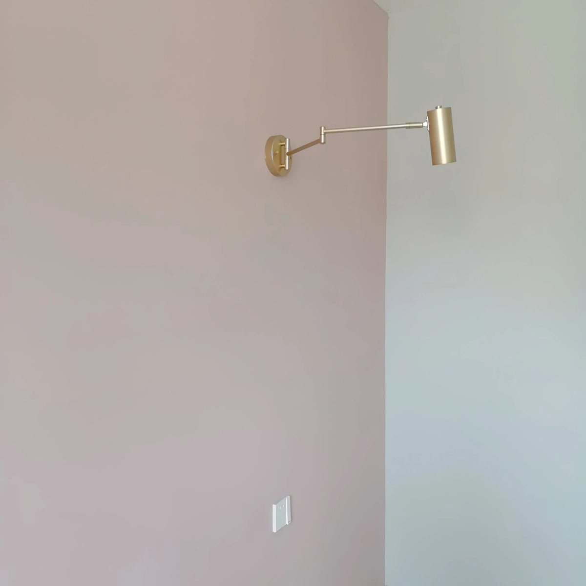 Wall Sconce Adjustable Arm Cylindrical Shade Brass & Black