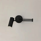 Wall Sconce Adjustable Arm Cylindrical Shade Brass & Black