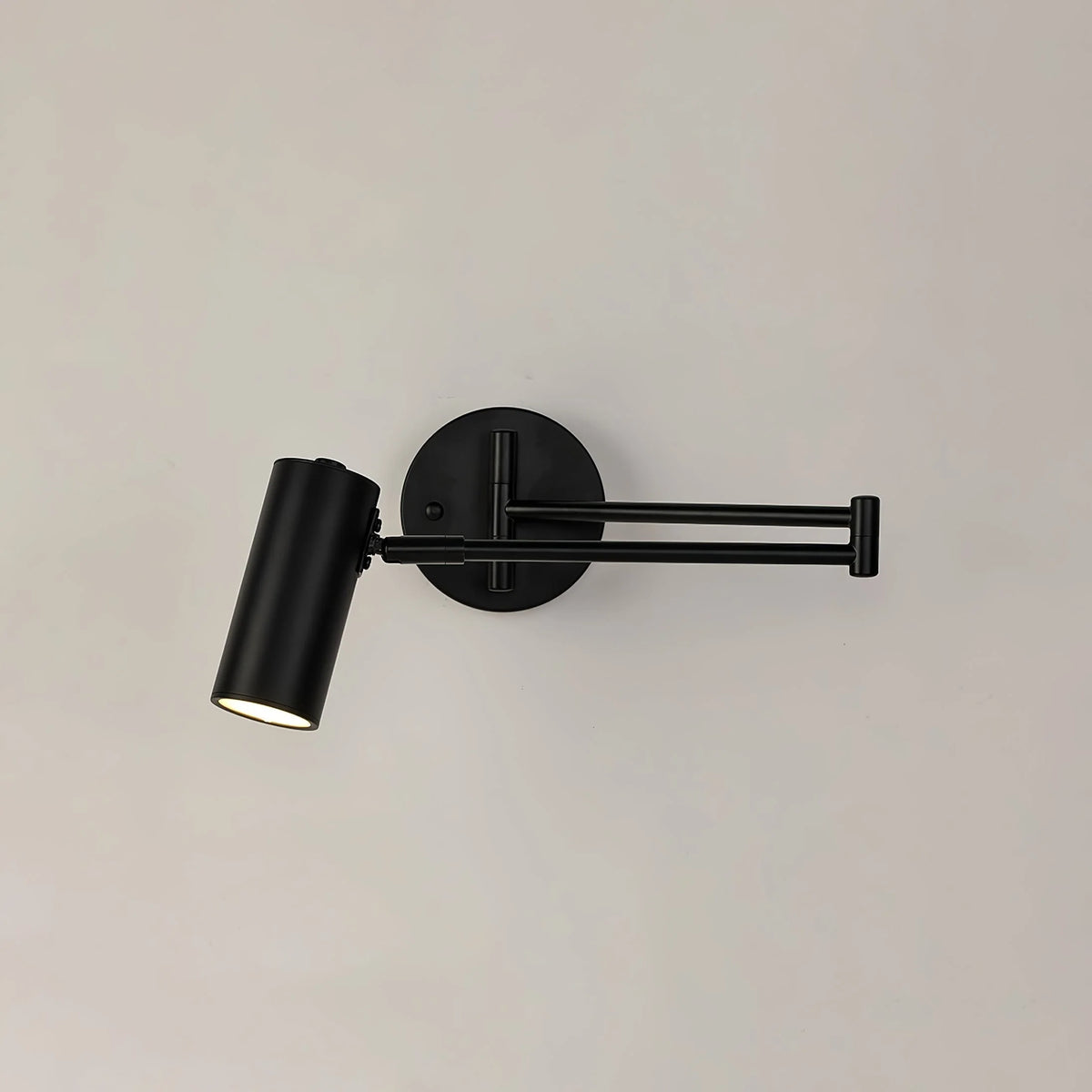 Wall Sconce Adjustable Arm Cylindrical Shade Brass & Black