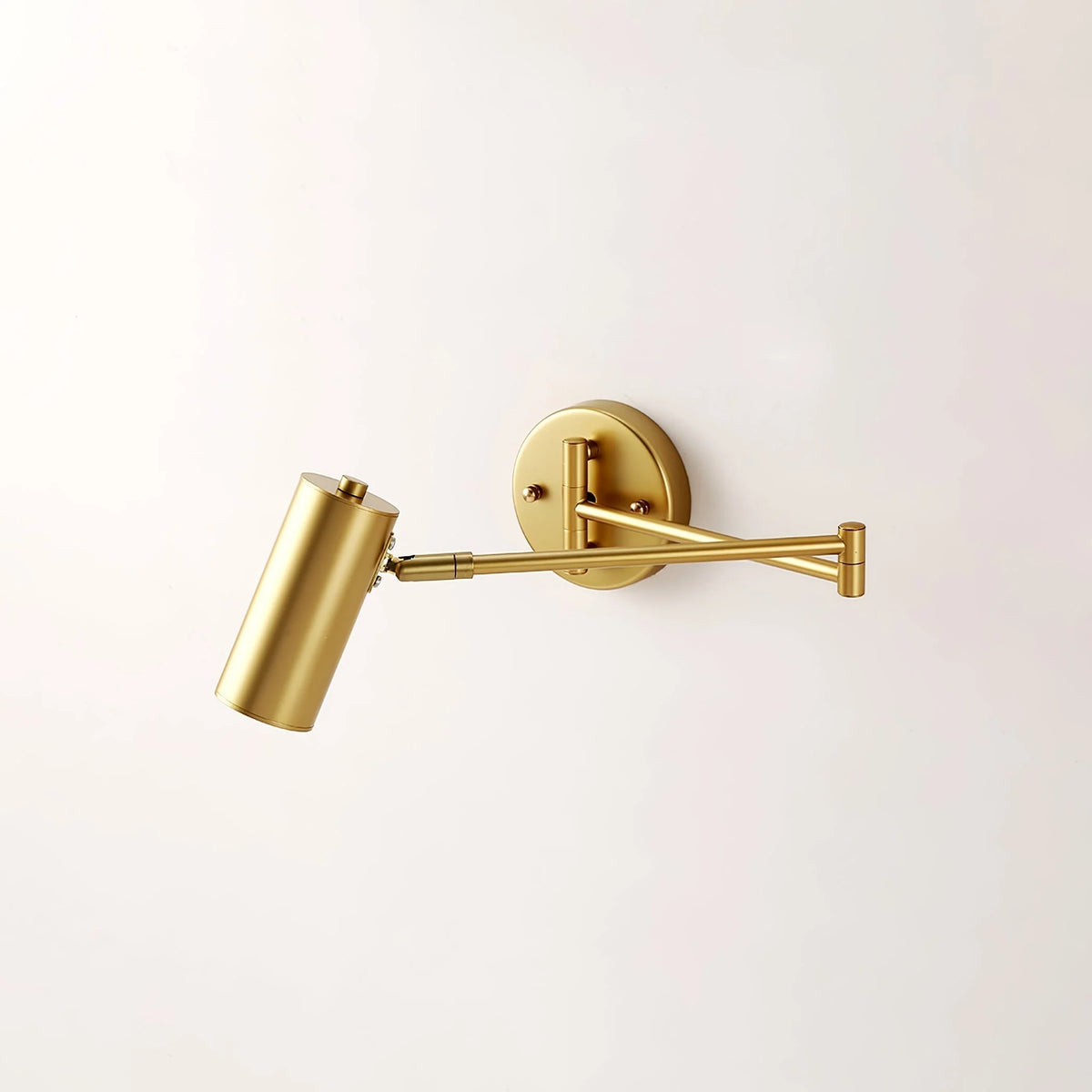 Wall Sconce Adjustable Arm Cylindrical Shade Brass & Black