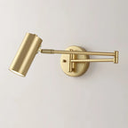 Wall Sconce Adjustable Arm Cylindrical Shade Brass & Black