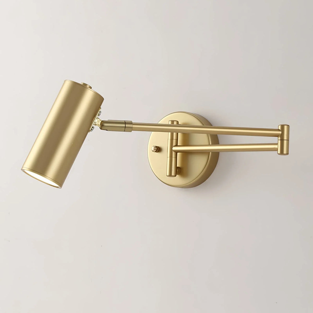 Wall Sconce Adjustable Arm Cylindrical Shade Brass & Black