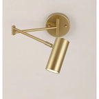 Wall Sconce Adjustable Arm Cylindrical Shade Brass & Black