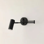 Wall Sconce Adjustable Arm Cylindrical Shade Brass & Black