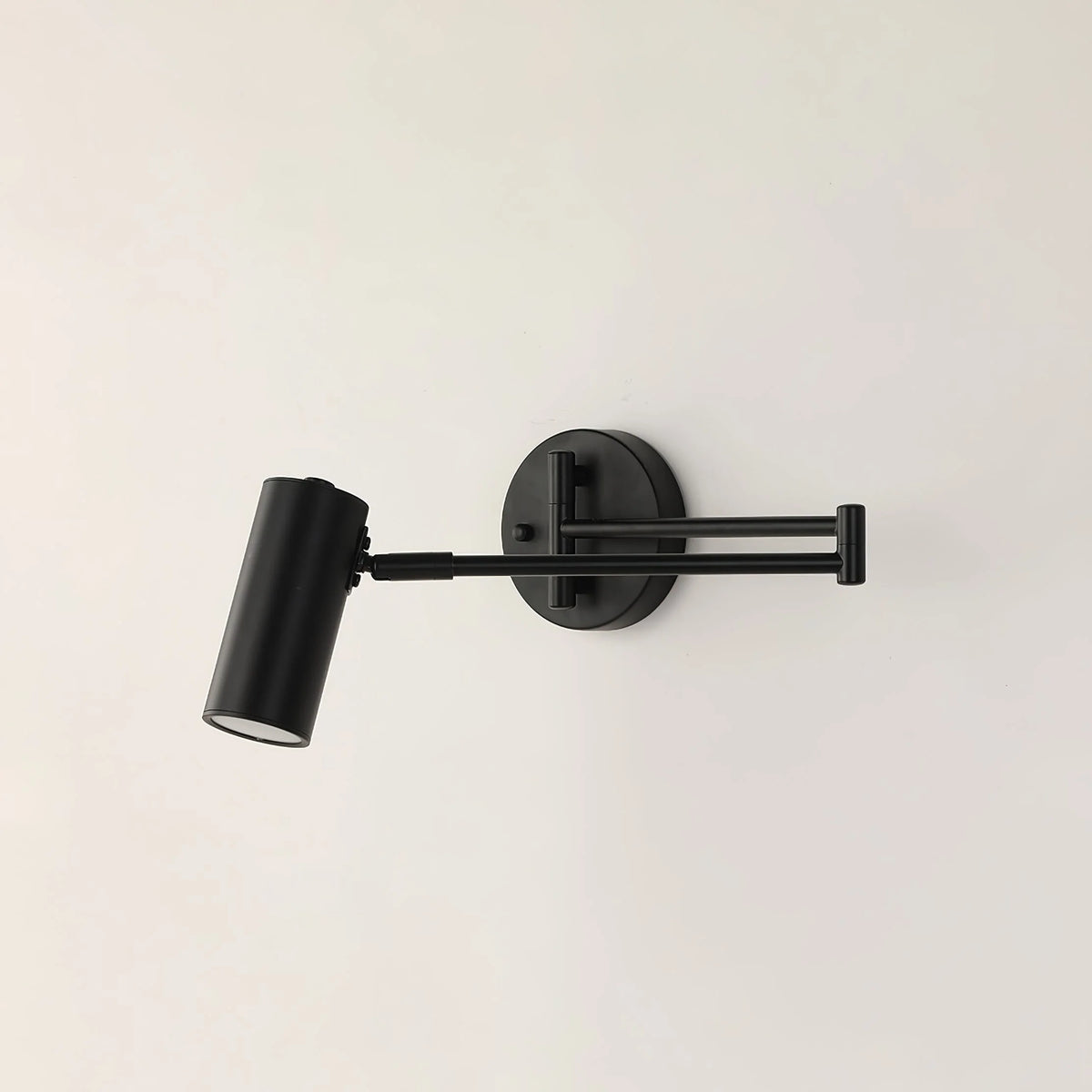 Wall Sconce Adjustable Arm Cylindrical Shade Brass & Black