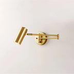 Wall Sconce Adjustable Arm Cylindrical Shade Brass & Black