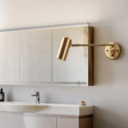 Wall Sconce Adjustable Arm Cylindrical Shade Brass & Black