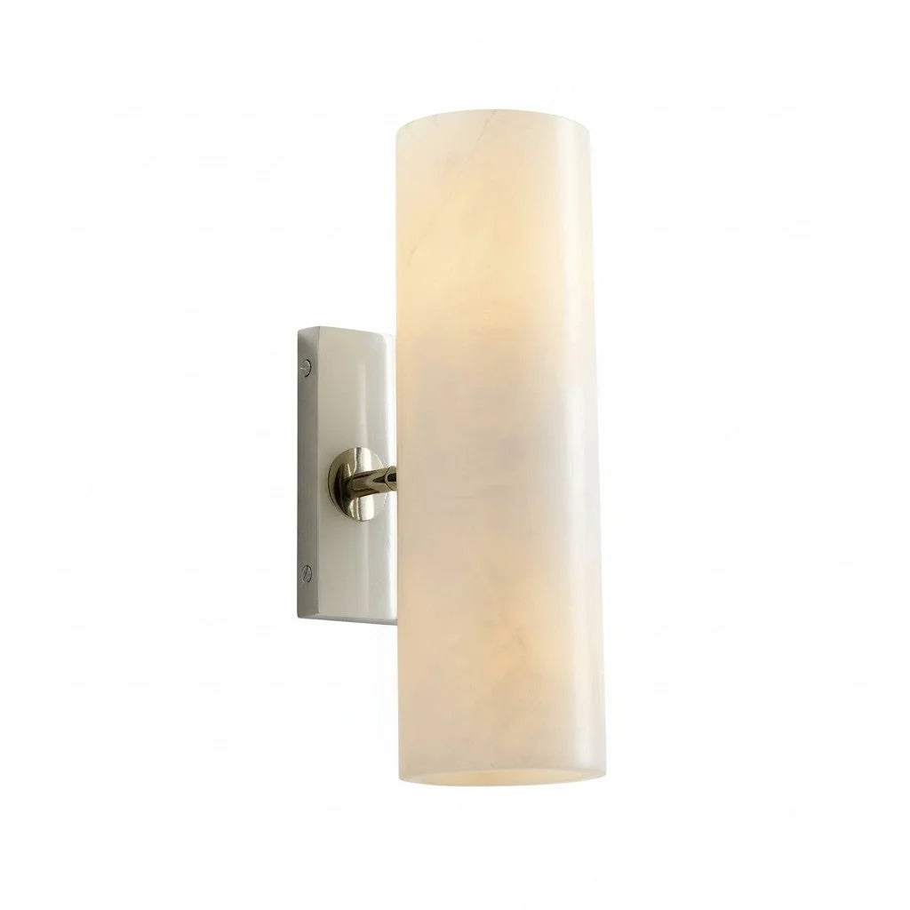 Wall Sconce Alabaster & Ribbed Glass Dimmable