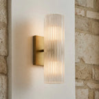 Wall Sconce Alabaster & Ribbed Glass Dimmable