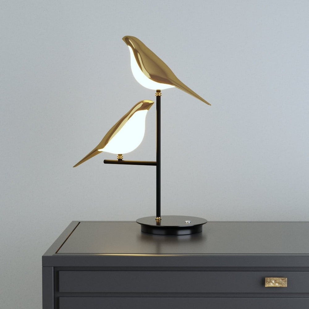 Wall Sconce Bird Sculpture Warm LED Gold Tone