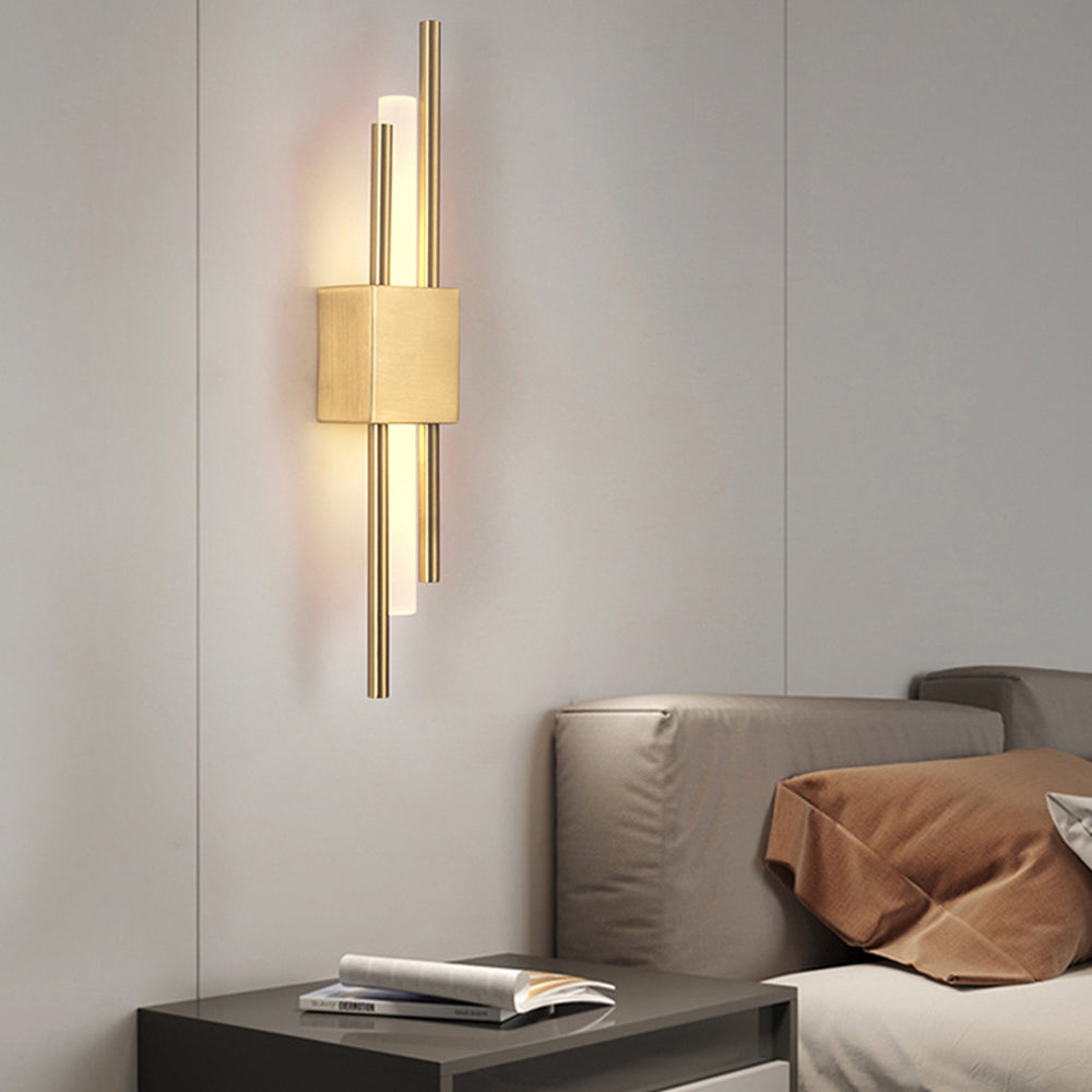 Wall Sconce Black & Gold Iron and Acrylic LED