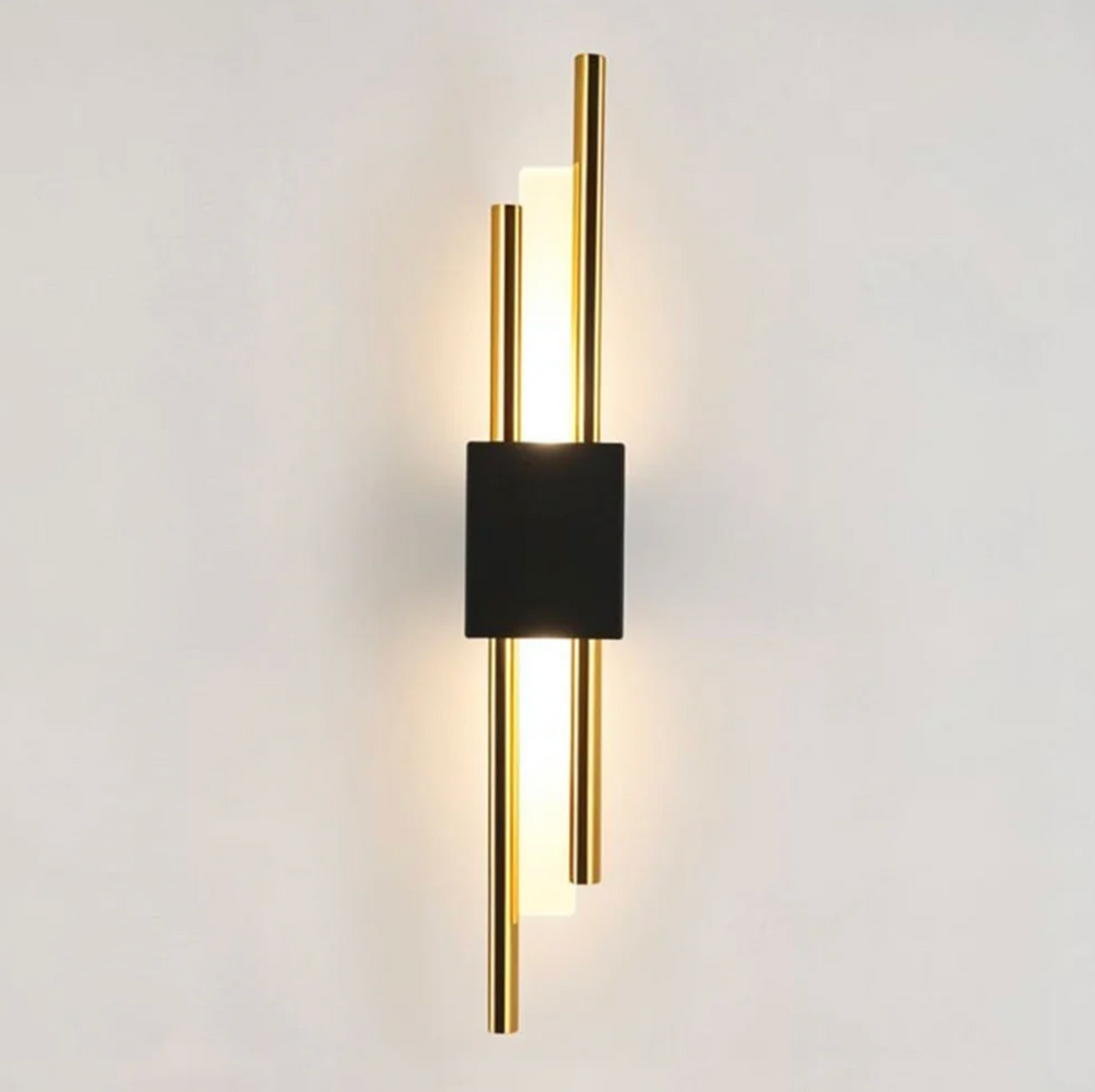 Wall Sconce Black & Gold Iron and Acrylic LED