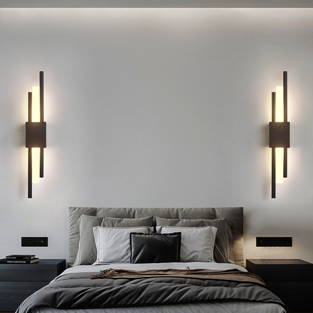Wall Sconce Black & Gold Iron and Acrylic LED