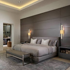 Wall Sconce Black & Gold Iron and Acrylic LED