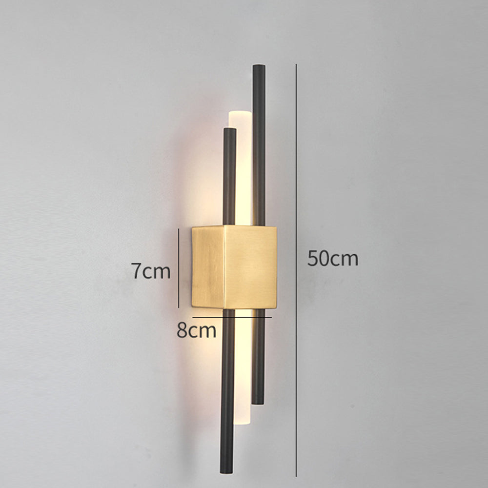 Wall Sconce Black & Gold Iron and Acrylic LED