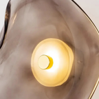 Wall Sconce Curved Frosted Glass Bi-Directional LED