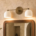Wall Sconce Deep Spherical Shade Metal Brass & Black