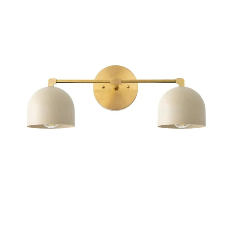 Wall Sconce Deep Spherical Shade Metal Brass & Black