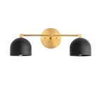 Wall Sconce Deep Spherical Shade Metal Brass & Black