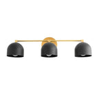 Wall Sconce Deep Spherical Shade Metal Brass & Black