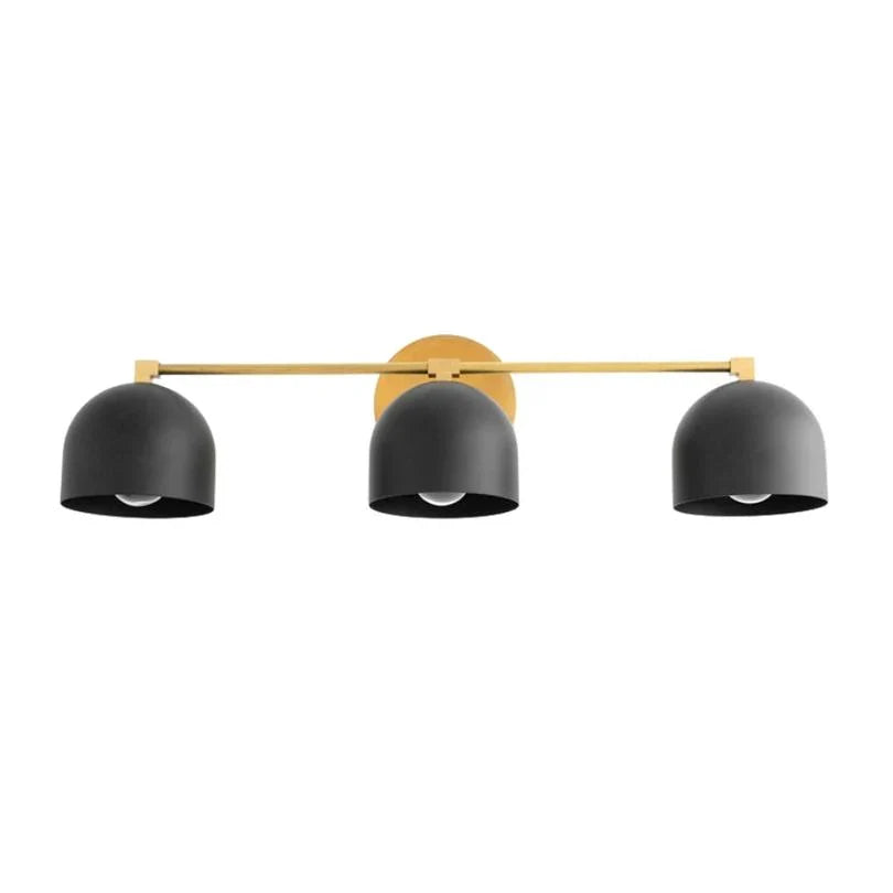 Wall Sconce Deep Spherical Shade Metal Brass & Black
