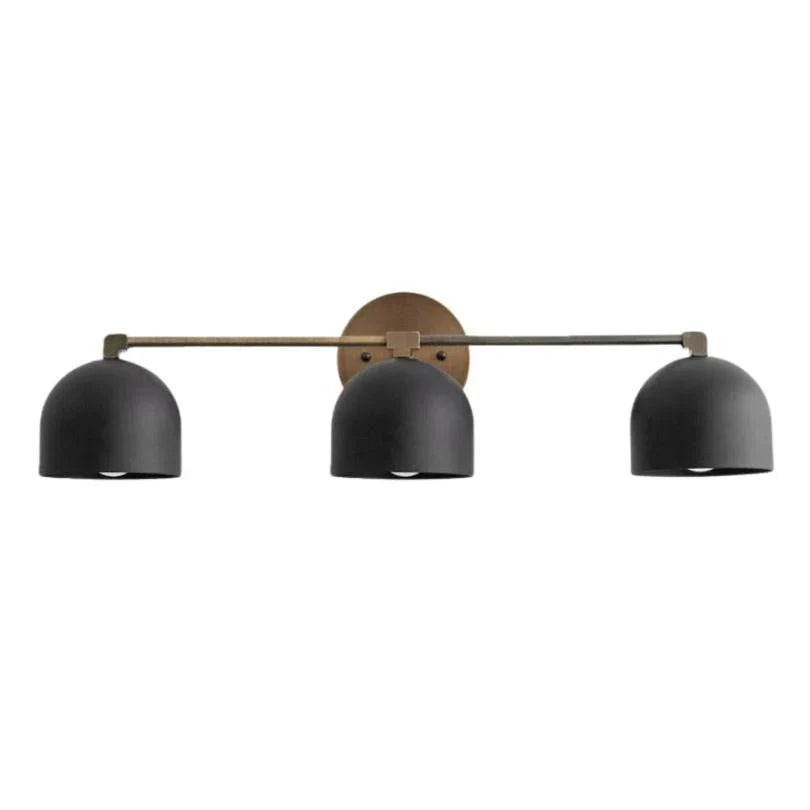 Wall Sconce Deep Spherical Shade Metal Brass & Black