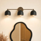 Wall Sconce Deep Spherical Shade Metal Brass & Black
