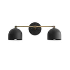 Wall Sconce Deep Spherical Shade Metal Brass & Black