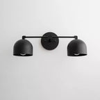Wall Sconce Deep Spherical Shade Metal Brass & Black