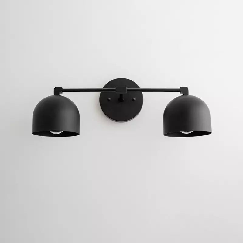 Wall Sconce Deep Spherical Shade Metal Brass & Black