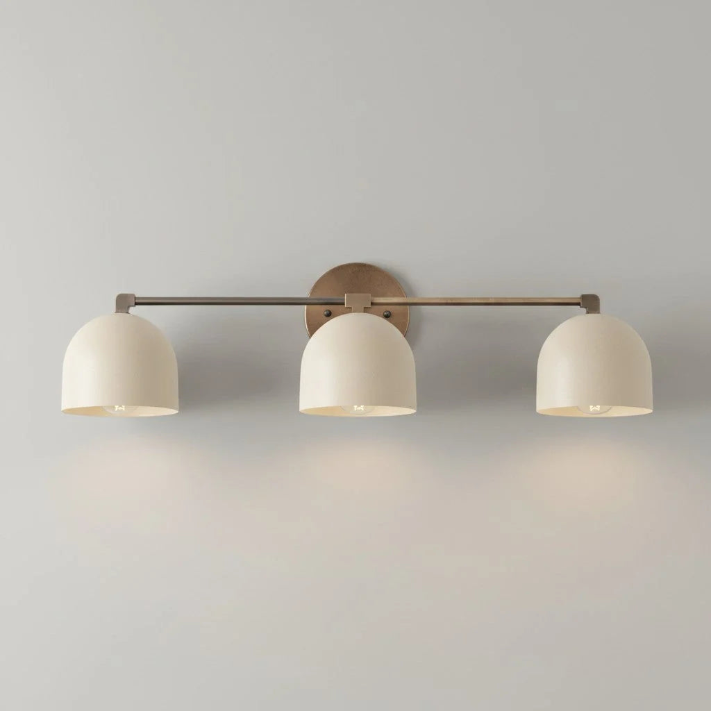 Wall Sconce Deep Spherical Shade Metal Brass & Black
