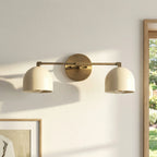 Wall Sconce Deep Spherical Shade Metal Brass & Black