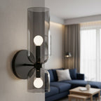 Wall Sconce Dual Glass Cylinders Soft Diffused LED Light