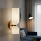 Wall Sconce Dual Glass Cylinders Soft Diffused LED Light