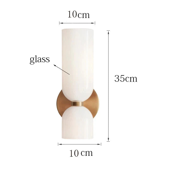 Wall Sconce Dual Glass Cylinders Soft Diffused LED Light