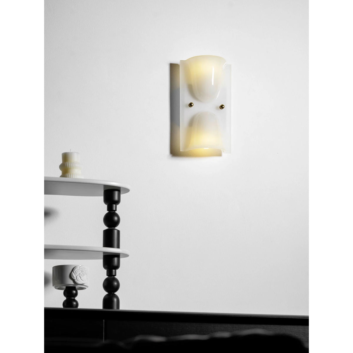 Wall Sconce Folded Geometric Resin Shade & Iron Frame
