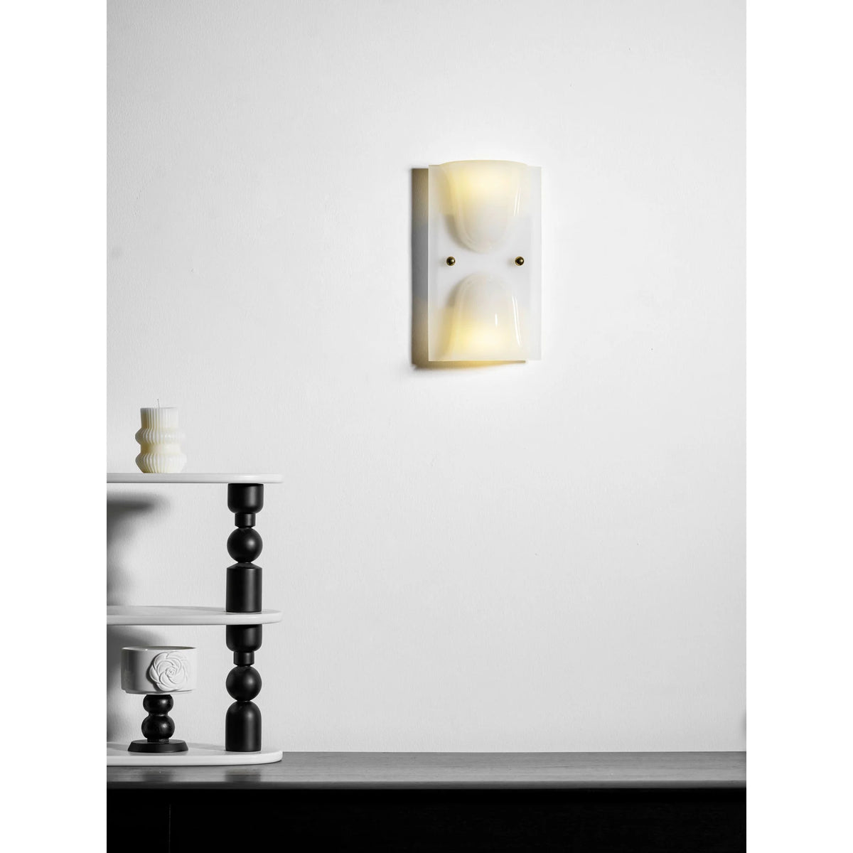 Wall Sconce Folded Geometric Resin Shade & Iron Frame