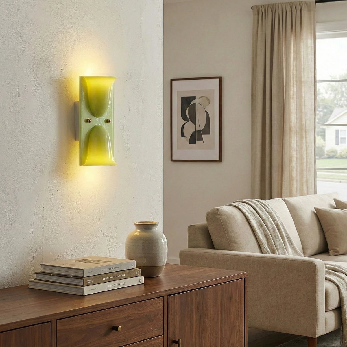 Wall Sconce Folded Geometric Resin Shade & Iron Frame