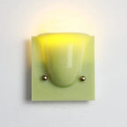 Wall Sconce Folded Geometric Resin Shade & Iron Frame