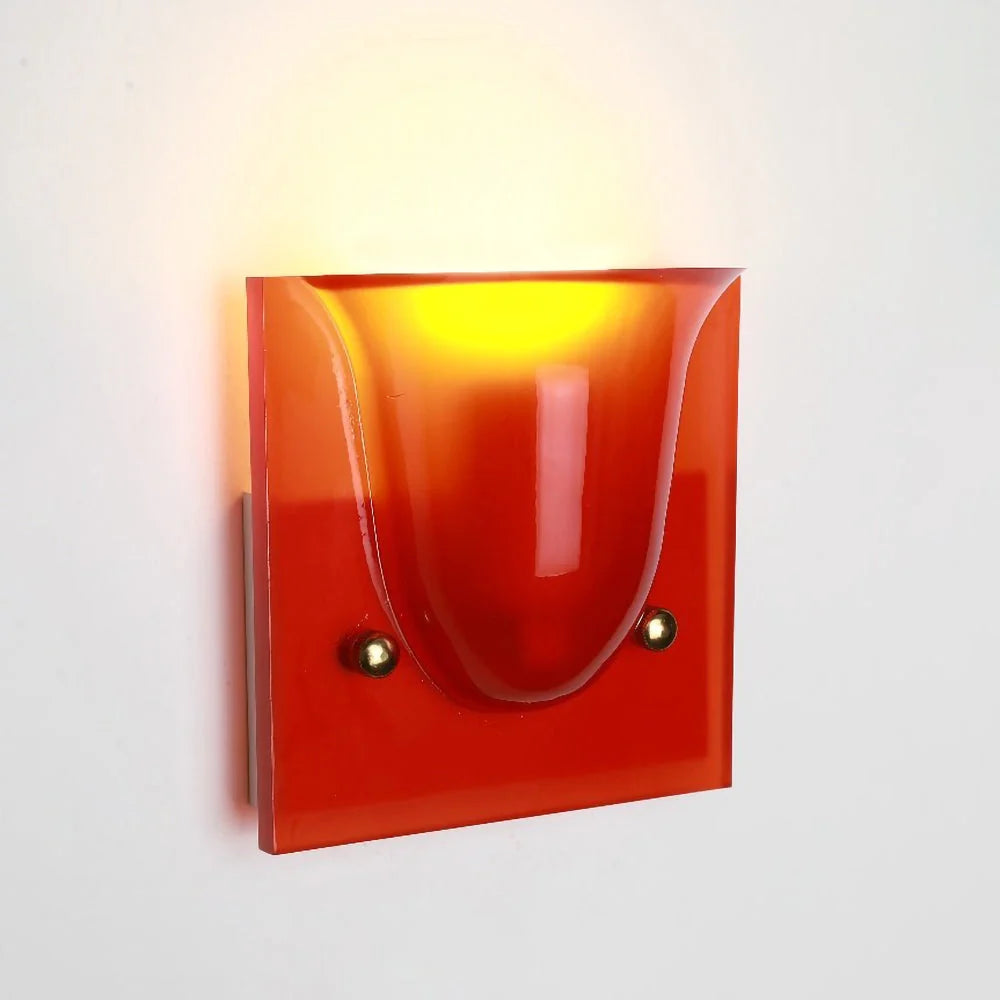 Wall Sconce Folded Geometric Resin Shade & Iron Frame