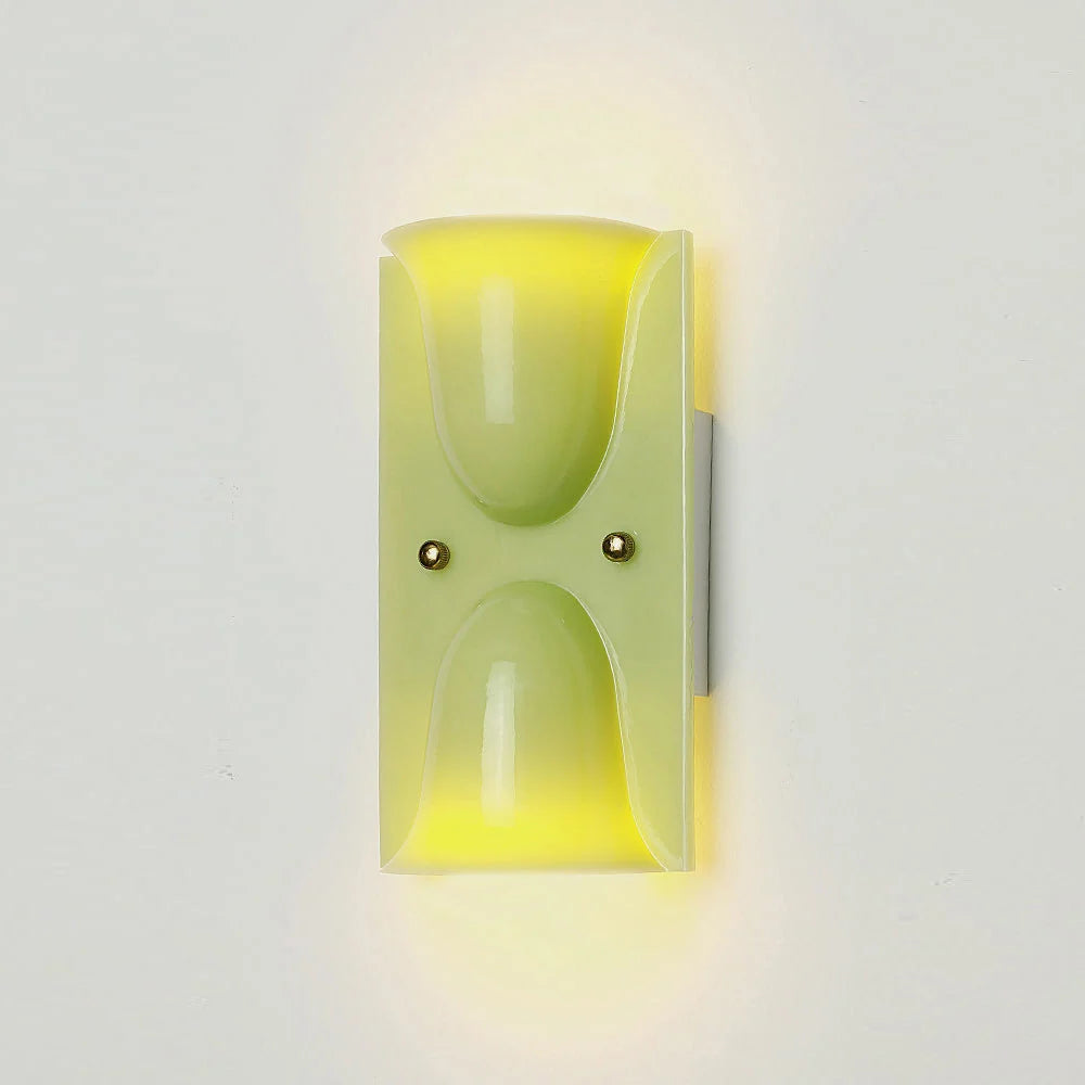 Wall Sconce Folded Geometric Resin Shade & Iron Frame