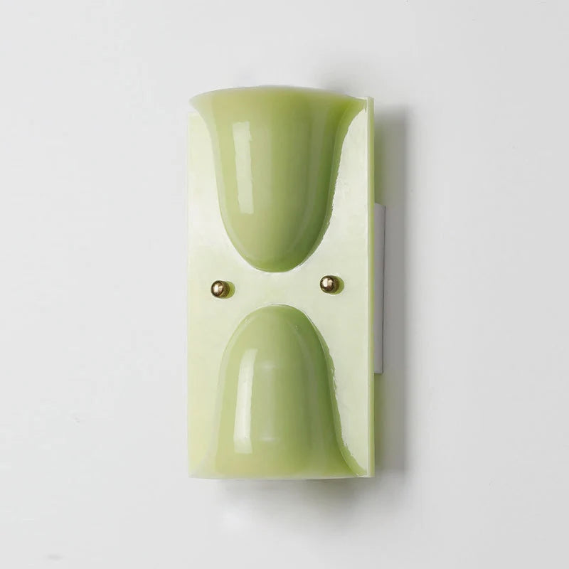 Wall Sconce Folded Geometric Resin Shade & Iron Frame