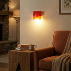 Wall Sconce Folded Geometric Resin Shade & Iron Frame