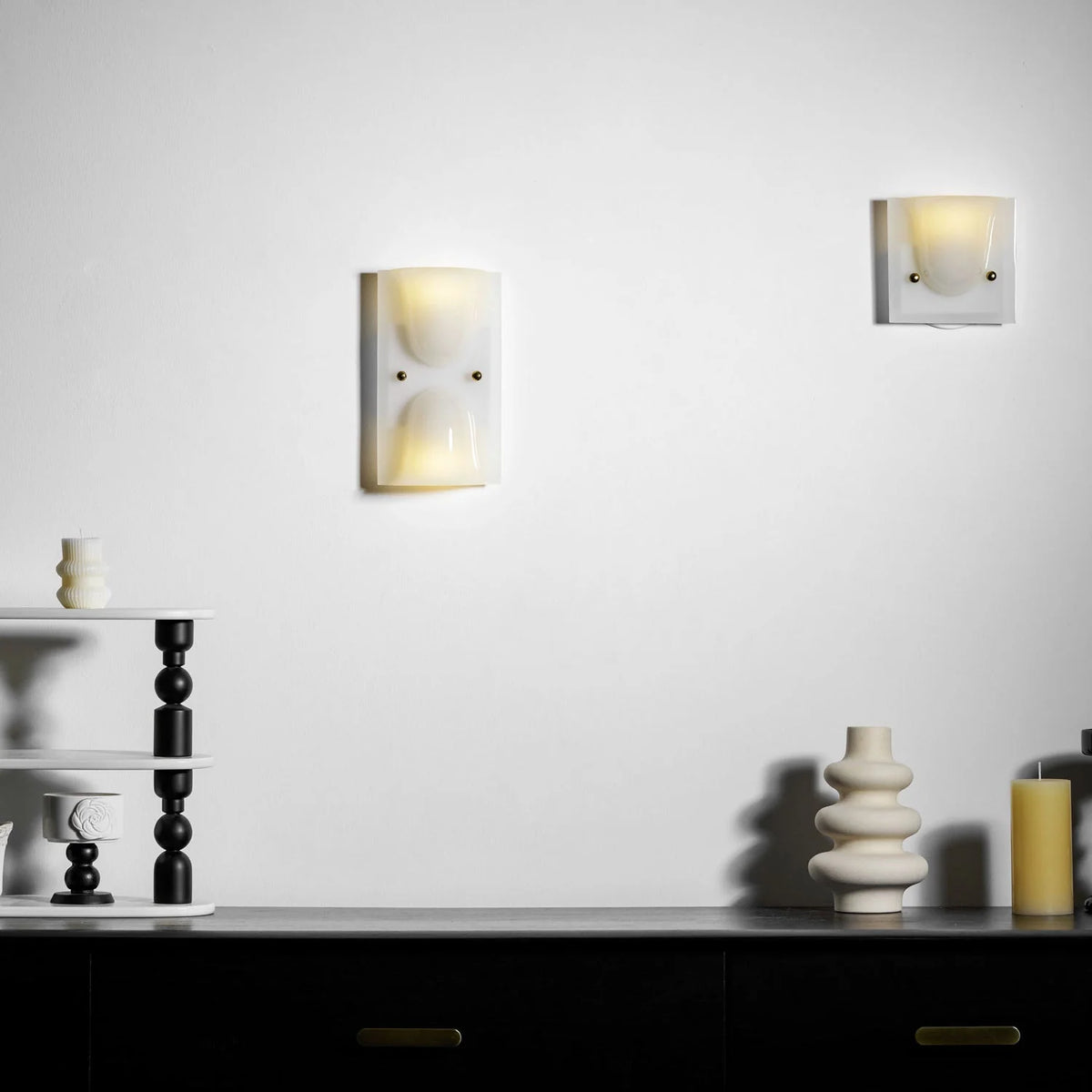 Wall Sconce Folded Geometric Resin Shade & Iron Frame