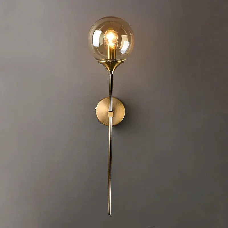 Wall Sconce Glass Globe Warm Diffused Light