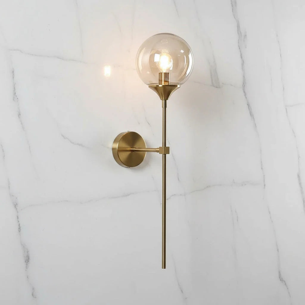 Wall Sconce Glass Globe Warm Diffused Light